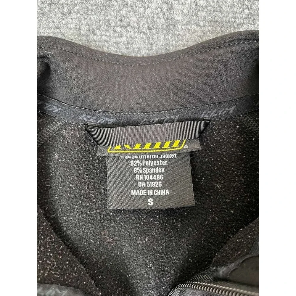 Klim Inferno Jacket Men's Small Black Full Zip Fleece Snowmobile Moto‎ Coat